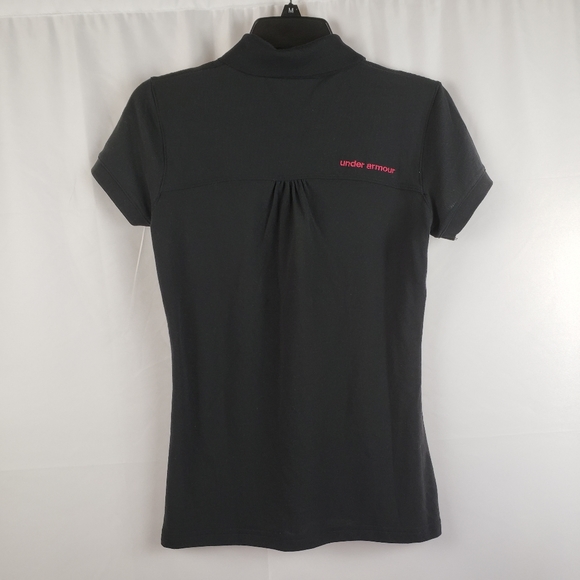 Under Armour Black Pink Green Polo Shirt Heatgear - Picture 3 of 8